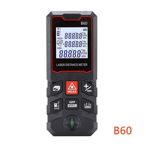 196 ft. Laser Measure - Digital Laser Tape Measure with Bubble Level, Infrared Room Measurer, Handheld Laser Distance Meter - 60m