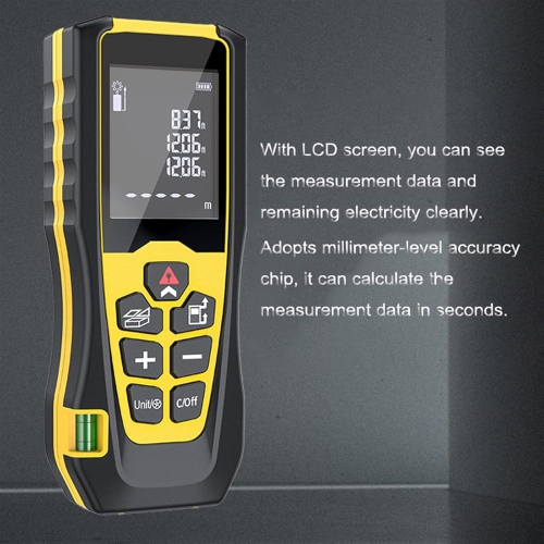 Altimeter Handheld Laser Distance Meter Measuring Electronic Device LCD Display Digital Distance Meter - 100m/328ft