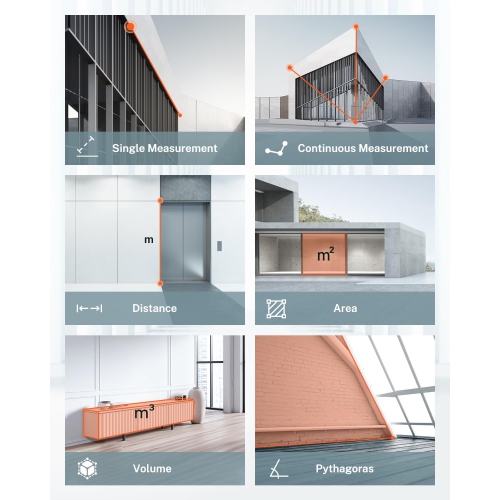 Distance Compteur laser infrarouge Distance Compteur laser Règle électronique portative - 50&nbsp;m/164&nbsp;pi