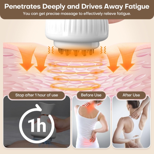 Appareil de massage à drainage lymphatique, appareil de massage portatif à microcourant 4 en 1, 19 niveaux de vibrations chauffantes, adapté pour une