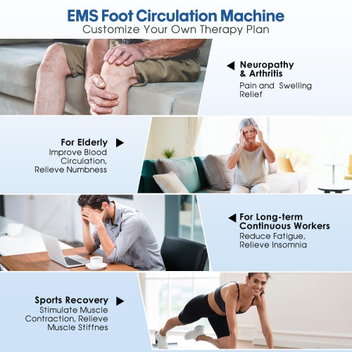 Appareil de massage pour les pieds EMS, stimulateur musculaire avec 4 électrodes pour le soulagement des pieds, douleurs corporelles