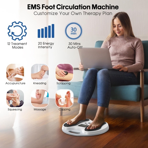 Appareil de massage pour les pieds EMS, stimulateur musculaire avec 4 électrodes pour le soulagement des pieds, douleurs corporelles