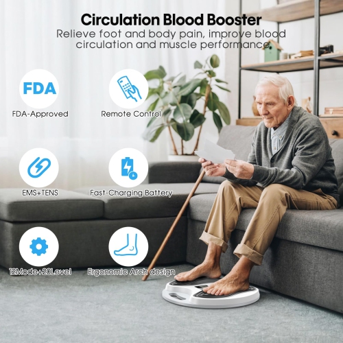 Appareil de massage pour les pieds EMS, stimulateur musculaire avec 4 électrodes pour le soulagement des pieds, douleurs corporelles