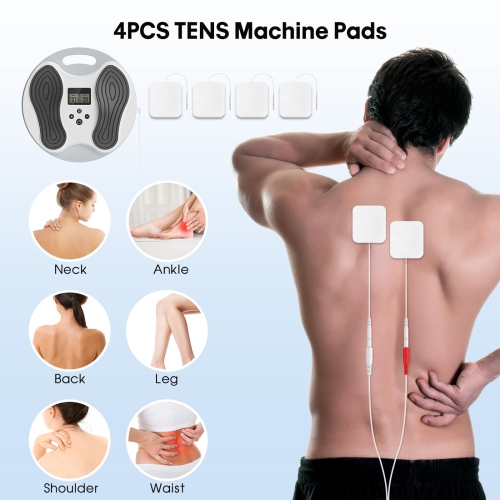 Appareil de massage pour les pieds EMS, stimulateur musculaire avec 4 électrodes pour le soulagement des pieds, douleurs corporelles