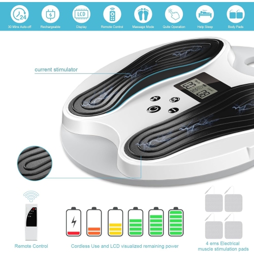 Appareil de massage pour les pieds EMS, stimulateur musculaire avec 4 électrodes pour le soulagement des pieds, douleurs corporelles