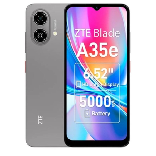 ZTE  Blade A35E, 6.5" 90Hz HD+ Display, 64GB, (4GB+ 2GB) 6GB Dynamic Ram), 5000Mah Battery, Dual-Sim - Brand New (Gray)