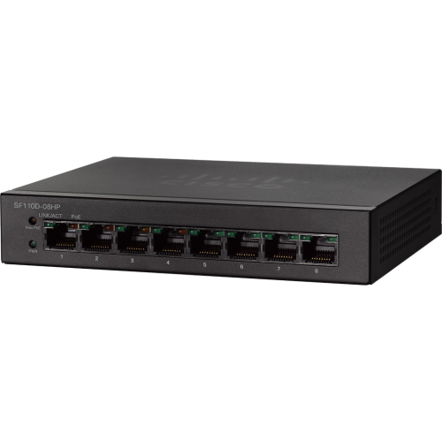 Brand New Cisco SF110D-08HP-NA 8-Port PoE Desktop Unmanaged Switch.