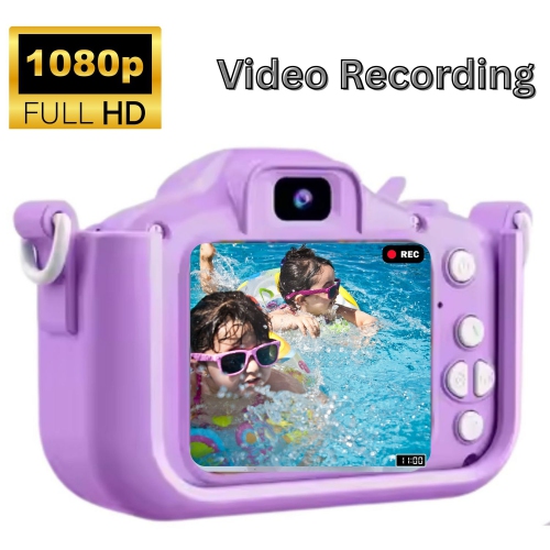 Appareil photo numérique pour enfants de MAKATA 48&nbsp;Mpx avec jeux vidéo HD et musique MP3, caméra jouet amusante pour enfants de moins de 13 ans,