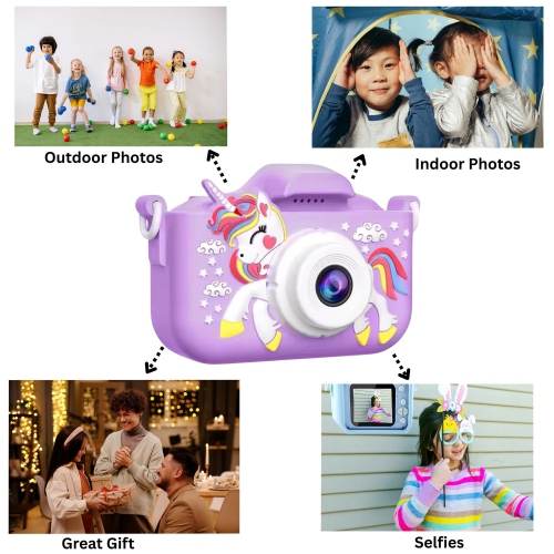 Appareil photo numérique pour enfants de MAKATA 48&nbsp;Mpx avec jeux vidéo HD et musique MP3, caméra jouet amusante pour enfants de moins de 13 ans,