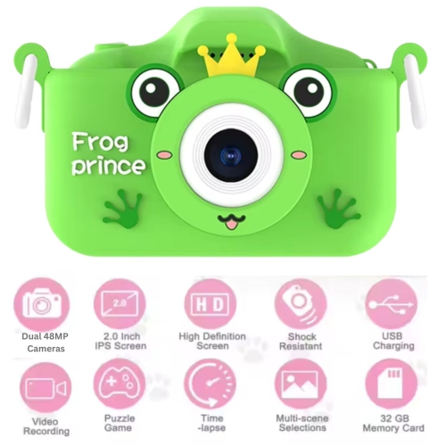 MAKATA Kids' Digital Camera 48MP with HD Video Recording Games and MP3 Music, Fun Toy Camera for Children Under 13 Years Old, Birthday Christmas for