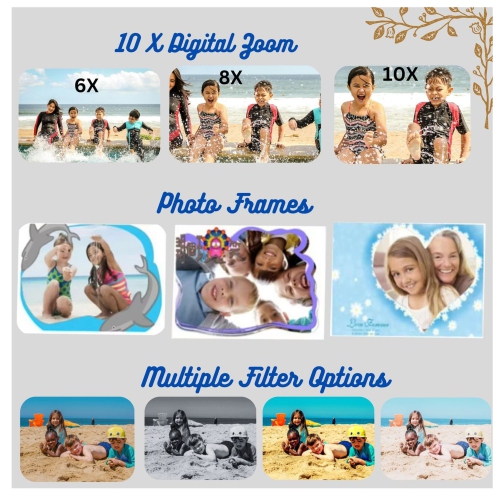 MAKATA Kids' Digital Camera 48MP with HD Video Recording Games and MP3 Music, Fun Toy Camera for Children Under 13 Years Old, Birthday Christmas for