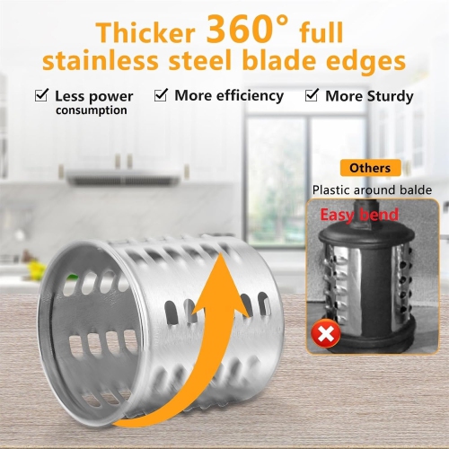 Stainless Steel Slicer Shredder Attachment for KitchenAid Mixers - 3 Blades, Dishwasher Safe, Vegetable Salad Maker Accessories