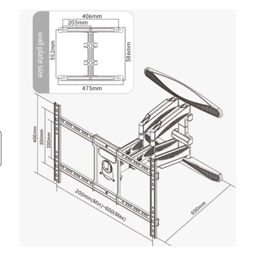 Full Motion TV Wall Mount for 55 to 85 Inch LCD/LED TVs, P65