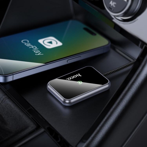 Hoco Wireless CarPlay Adapter | Apple CarPlay | Comes with USB-C Adapter | Sleek Appearance | Plug & Play | Black