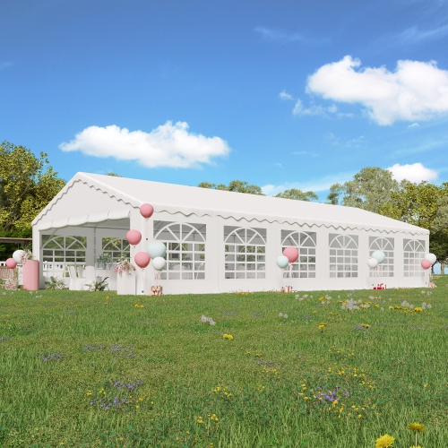 EROMMY 20x40 FT Waterproof Party Tent - Adjustable Sidewalls, Heavy-Duty Pavilion Shelter for Outdoor Events, Weddings & Commercial Use - White