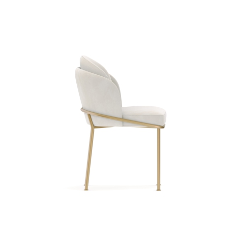 Valencia Alexander Fabric Dining Chair with Generously Cushioned Seat & Sleek Metal Legs, Beige