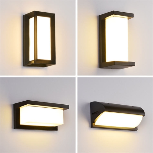 Outdoor waterproof LED induction wall lamp, hotel garden wall lamp, villa simple modern balcony garden lamp, warm light
