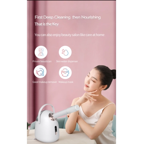 Facial steamer with hot and cold spray, beauty salon aromatherapy essential oil facial humidifier, sprayer, home beauty moisturizing instrument,