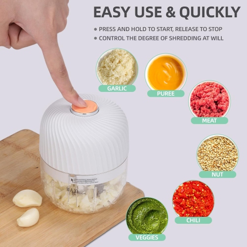 Electric garlic mincer 250ml food chopper USB mini garlic onion mincer portable small food processor garlic masher electric garlic stirrer household