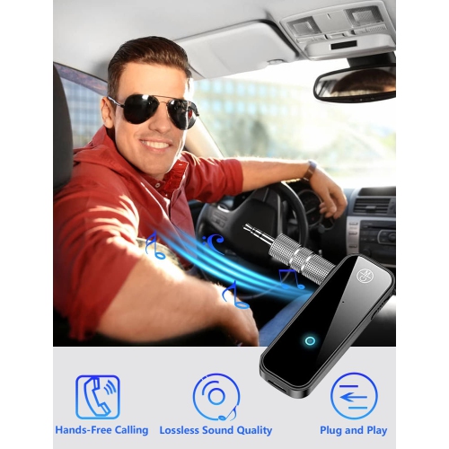 5.0 Bluetooth Audio Hands-Free Call Home USB Bluetooth Adapter C28 Bluetooth 3.5mm Jack Auxiliary Adapter, 2 in 1 Wireless Transmitter Receiver for
