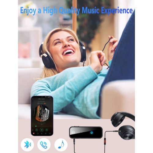 5.0 Bluetooth Audio Hands-Free Call Home USB Bluetooth Adapter C28 Bluetooth 3.5mm Jack Auxiliary Adapter, 2 in 1 Wireless Transmitter Receiver for