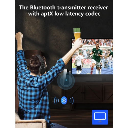 5.0 Bluetooth Audio Hands-Free Call Home USB Bluetooth Adapter C28 Bluetooth 3.5mm Jack Auxiliary Adapter, 2 in 1 Wireless Transmitter Receiver for