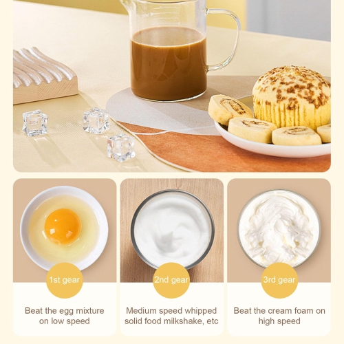 Household cordless electric milk frother Portable cream whisk Coffee blender Baking whisk Mini milk frother Double-head white nipple milk frother +