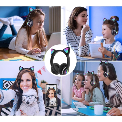 Bluetooth wireless headset Head-mounted Bluetooth colorful cute cat ears hot-selling head-mounted Bluetooth headset 5.4 cute wireless high-value long