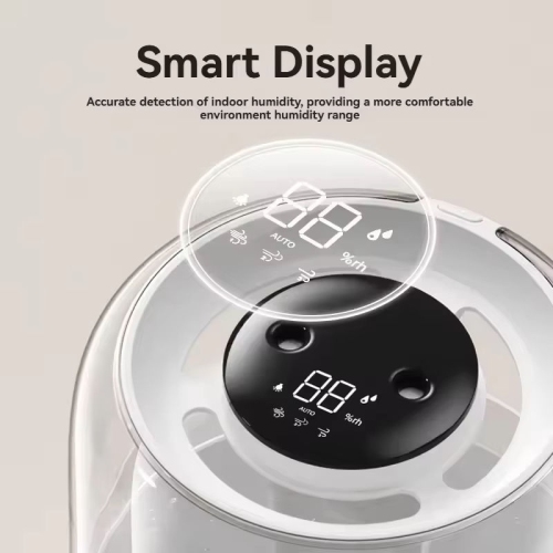 6.8L large capacity humidifier, USB dual spray home dormitory office bedroom desktop with night light, silent, humidity display + gear display, white