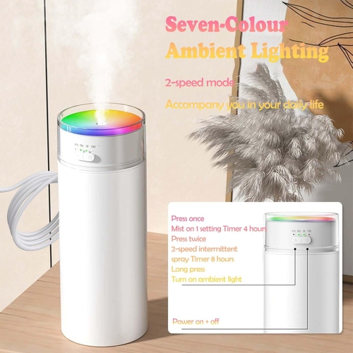 Portable small bedroom humidifier glare atmosphere light replenishment portable car humidifier suitable for travel bedroom air humidifier H11 battery