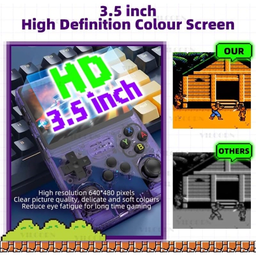 R36S Retro Handheld Game Console 3.5 Inch IPS Screen Video Game Console Player Built-in 22000 Games 128G Support GBA GB MAME 26 Emulator Kids Gift