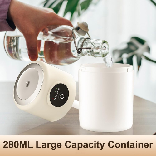 Small Humidifier, 360° Rotating Spray Desktop Humidifier, 2 Spray Modes, Silent Humidifier, with Night Light and 280ml Water Tank, Suitable for Home