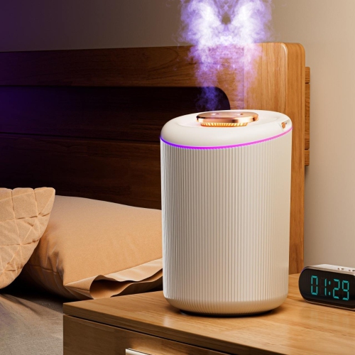 Humidifier large capacity home use, uSB dual spray office air purifying humidifier, smart ultrasonic, off-white