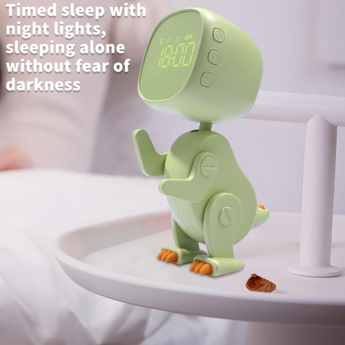 New Variety Dinosaur Alarm Clock Cartoon Creative LED Alarm Clock Bedroom LED Cute Bedside Clock Ornaments Children's Sleep Training Wake-up Light