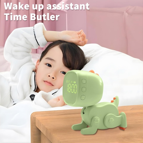 New Variety Dinosaur Alarm Clock Cartoon Creative LED Alarm Clock Bedroom LED Cute Bedside Clock Ornaments Children's Sleep Training Wake-up Light