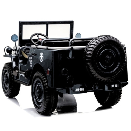 12V Limited Edition Kids Ride-on 1-Seater Military Truck with Rubber Wheels, Leather Seat With RC