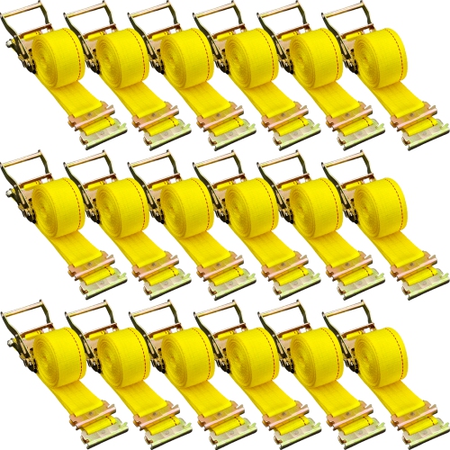 VEVOR  18PCs E Track Ratchet Strap, 2" X 15' Straps 4400 Lbs Breaking Strength, w Polyester Webbing & Spring Fitting & Ratchets, Tie-Downs For