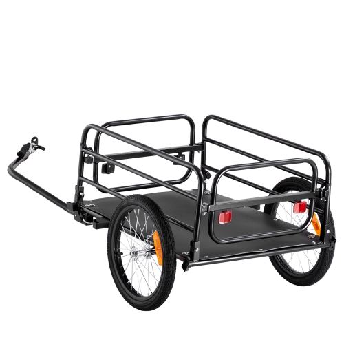 VEVOR 160 lbs Load Bike Cargo Trailer, Heavy-Duty Bicycle Wagon Cart, Compact Storage & Quick Release with Universal Hitch, 16" Wheels, Safe