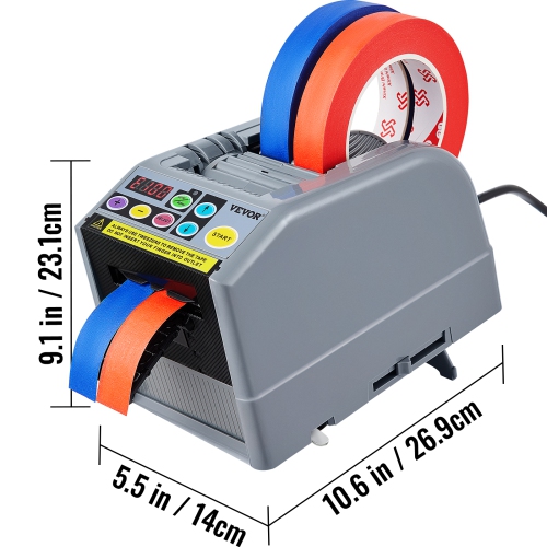 VEVOR 6-60mm Tape Width Automatic Tape Dispenser Adhesive Electric Tape Cutter Packaging Machine Tape Cutting Machine