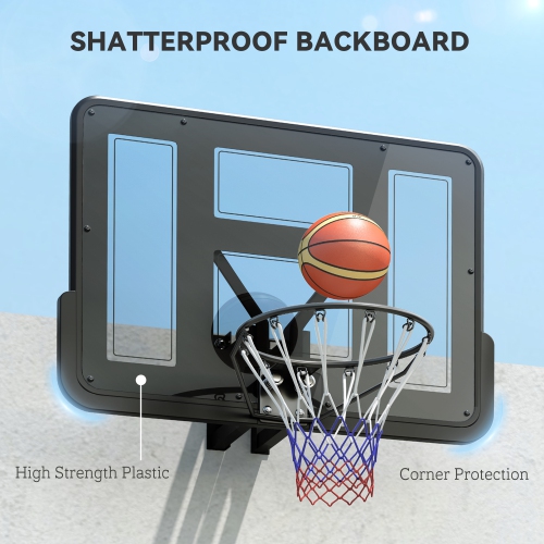 Soozier Wall Mounted Basketball Hoop, Basketball Goal Combo Kit with 43" Reinforced Shatter Resistant Backboard and All Weather Net for Indoor or