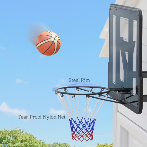 Soozier Wall Mounted Basketball Hoop, Basketball Goal Combo Kit with 43" Reinforced Shatter Resistant Backboard and All Weather Net for Indoor or