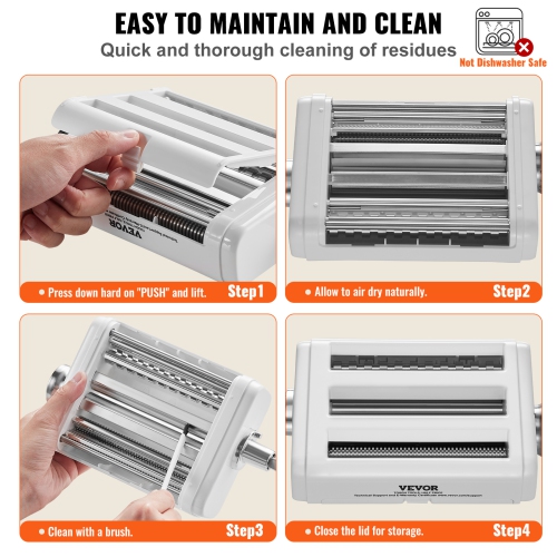 VEVOR 3-IN-1 Pasta Attachment for KitchenAid Stand Mixer, Stainless Steel Pasta Roller Cutter Set Including Pasta Sheet Roller, Spaghetti and Cutter,