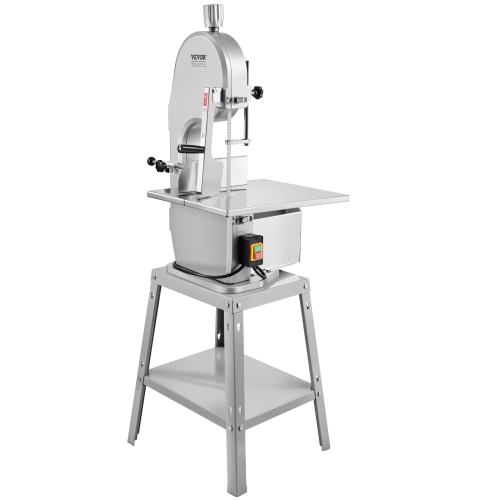 VEVOR 1800W Electric Meat Saw, Stainless Vertical Cutter, 19.1"x15" Workbench, 7.09" Cutting Thickness, Includes 5 Blades for Slicing Frozen Meat,