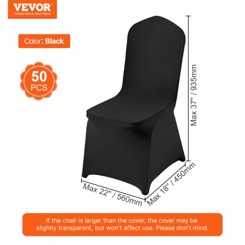 VEVOR 50PCS Stretch Spandex Folding Chair Covers, Universal Fitted Chair Cover, Removable Washable Protective Slipcovers, for Wedding, Holiday,