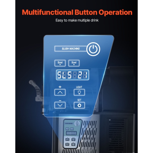 VEVOR 3Lx2 Commercial Slushy Machine, Double Tank Drink Machine, 24 Cups Stainless Steel Margarita Smoothie Frozen Drink Maker, Slushie Maker for