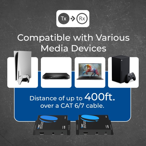 OREI 4K@30hz HDMI™ Extender - 400ft (Cat6) (HDS-EXM400-K)