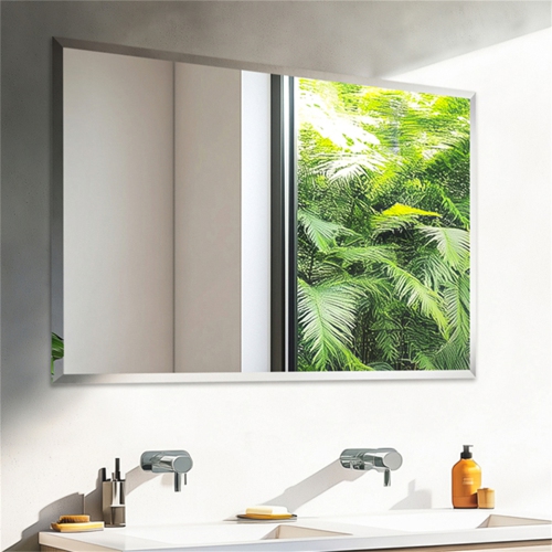 ARTLOGE Rectangle Wall Mirror Frameless Mirror 20" x 28" Beveled Edge Mirror for Bathroom Vanity and Entryway