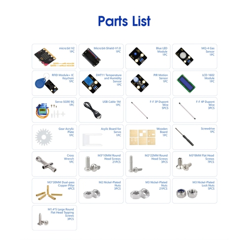 ACEBOTT QE005 Smart Home IoT Starter Kit With Arduino/ACECode(Scratch) For Micro:Bit Board - Educational STEM DIY Programming Kits for 8+ Years