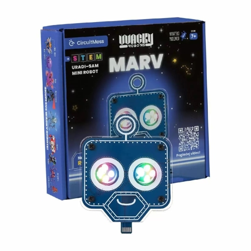 CIRCUITMESS  Wacky Robots - Marv, Learn Soldering & Electronics I Educational Diy Soldering Practice Kit I Learn About Pushbuttons, Switches And Leds