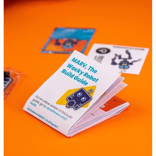 CircuitMess Wacky Robots - Marv, Learn Soldering & Electronics I Educational DIY Soldering Practice Kit I Learn about Pushbuttons, Switches and LEDs